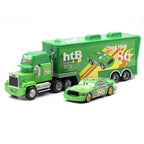 Disney Pixar Cars Toys Lightning McQueen Jackson Diecast Vehicle King Mike Uncle 1:43 Truck Trailer Model Toy Gifts