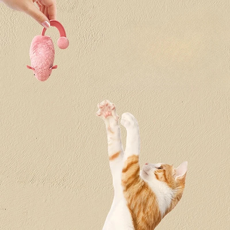 Interactive Luminous Plush Mouse Cat Toy for Indoor Hunting Play
