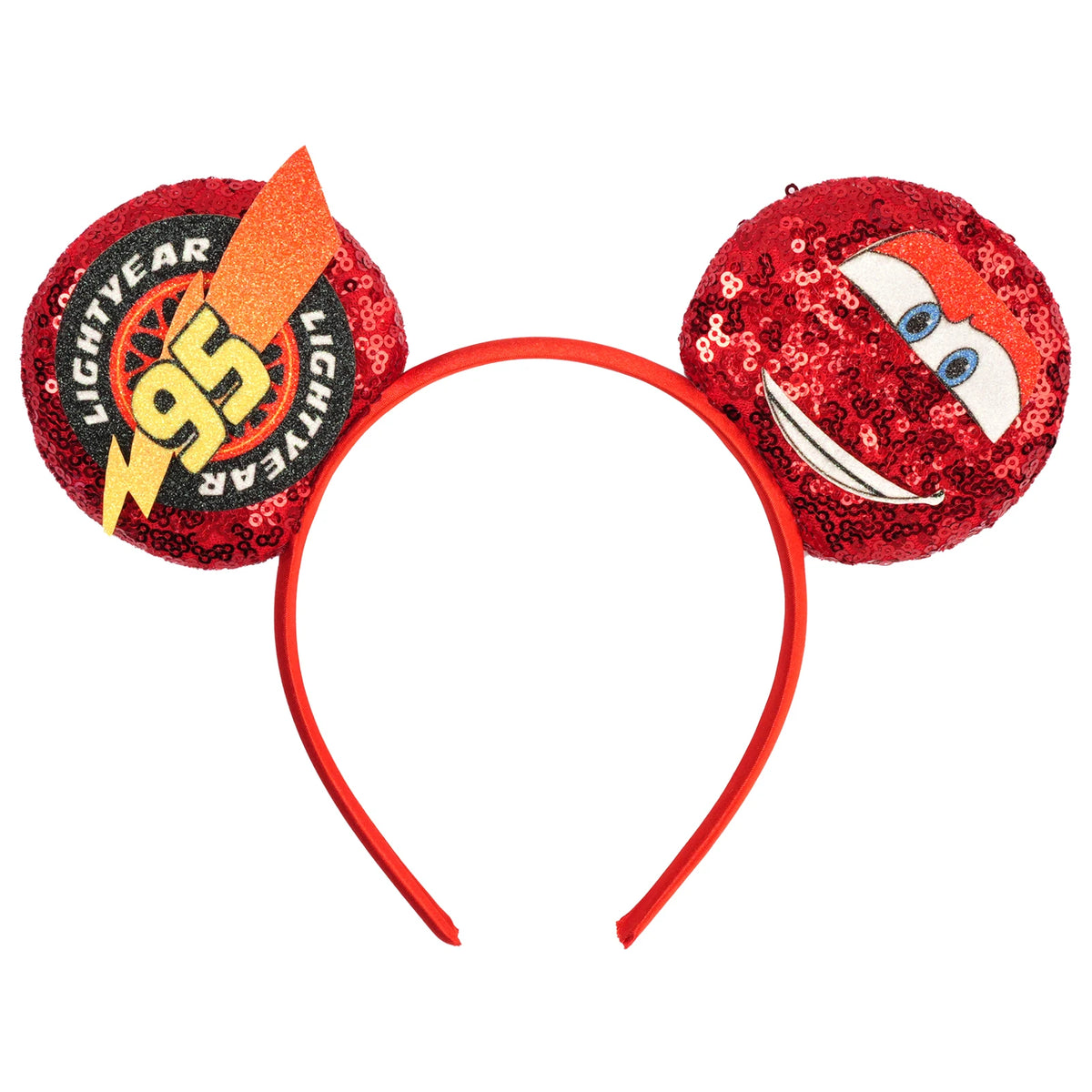 Disney Pixar Cars Kawaii Ear Headbands for Adults Lightning McQueen Hairband Cars on The Road Headwear Girl Bow Hair Accessories