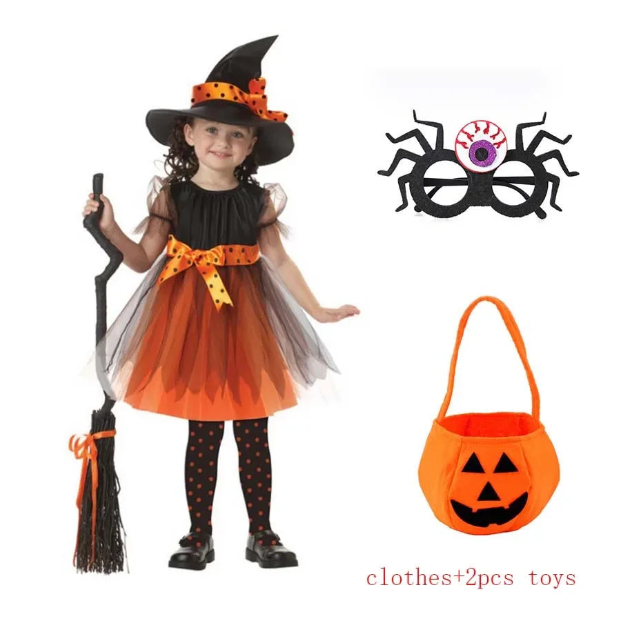 Girls Vampire Costume Gothic Tutu Dress – Halloween Fantasy Outfit