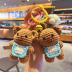 Crochet Bear Backpack Keychain Cartoon Bear Bag Charm