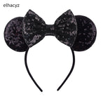 Embroidered Sequin Ears Bow Headband for Women & Girls