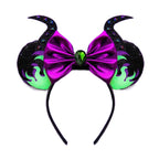 Mouse Ears Sequin Bow Cosplay Headband for Women & Adults