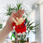 Burger & Fries Plush Keychain Set Cute Bag Charm Collection