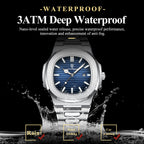 POEDAGAR Luxury Square Men Wristwatch Waterproof Luminous Date Stainless Steel Sports Male Clock Business Quartz Watches For Men