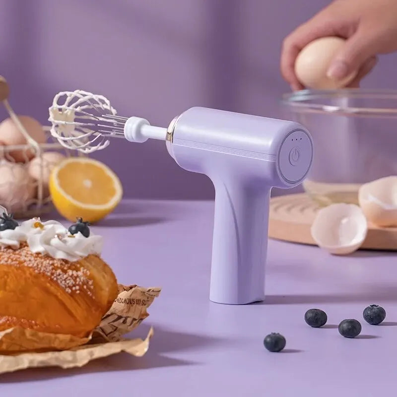 Wireless Electric Food Mixer – 3-Speed Portable Egg Beater & Frother