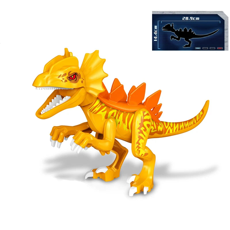 Jurassic Raptor Building Blocks Mini Dinosaur Construction Toy Set