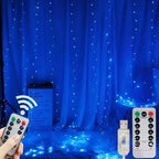 USB Plug Curtain LED String Lights 8 Modes Remote Control Holiday Wedding Fairy Garland Lights For Bedroom Living Room Decor