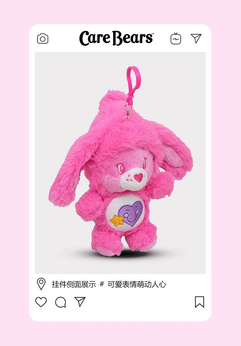 Care Bears Rabbit Hat Plush Keychain Rainbow Bear Bag Charm Gift