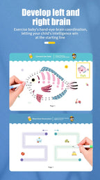 34-Page Reusable Children's Practice Book Set with Erasable Pen - Early Learning of Writing and Drawing Skills, Educational Books for Pen Control Training, Innovative Learning - Perfect Choice for Christmas and Birthday Gifts