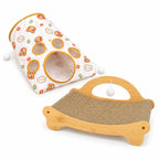 Zoe Cat Scratcher Lounger With Crinkle Tunnel Play Sack Jute And Sisal Blend Scratching Bed With Hanging Toys Foldable Cat Hideaway For Indoor Cats Resting Interactive Play And Hide And Seek