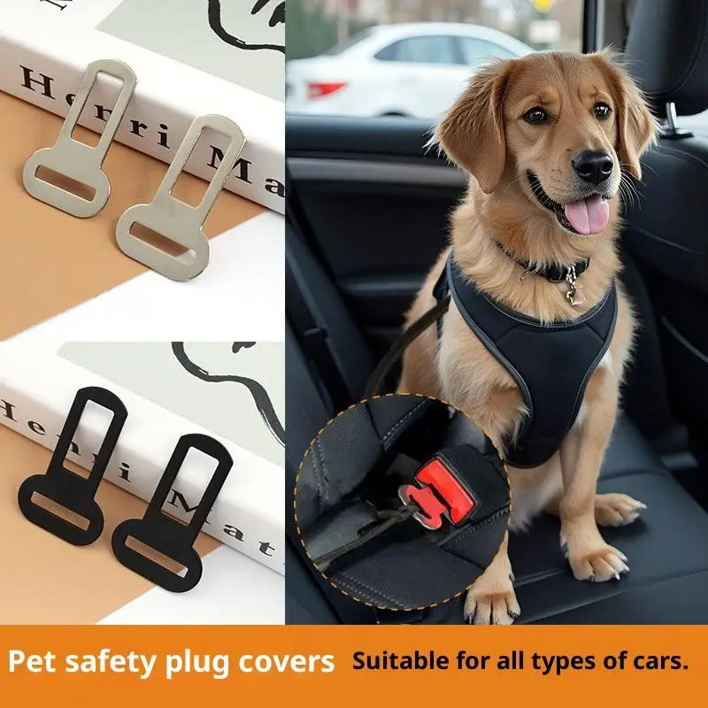 4Pcs Metal Pet Seat Belt Clip Heavy Duty Rustproof Scratch Resistant Buckle Lock for Vehicle Pet Leash Securement Car Accessorie