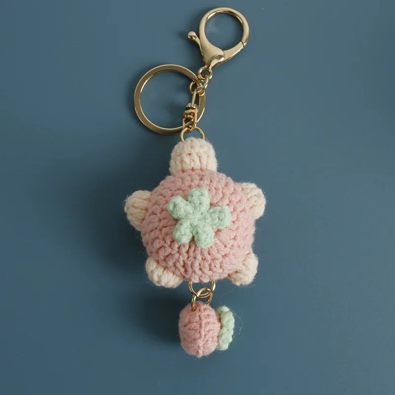 Funny Shrimp Crochet Keychain Cute Ocean Bag Charm