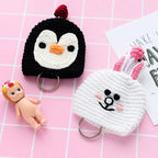 Cartoon Dog Key Case Handwoven Key Organizer Pouch