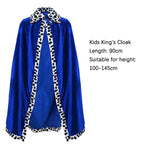 King Prince Cape Cosplay Costume with Crown – Royal Cloak Set