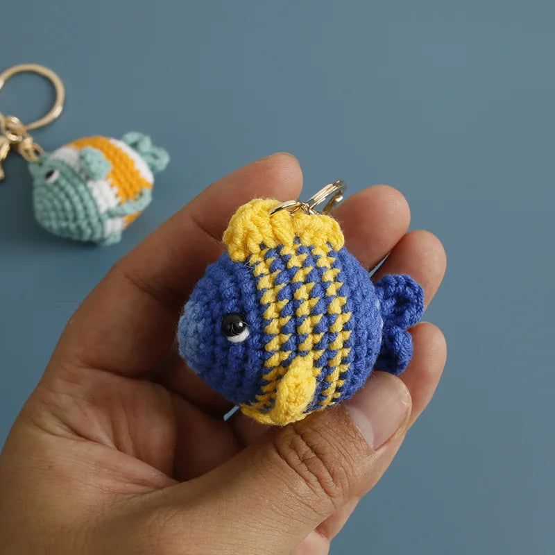 Ocean Animal Crochet Keychain Tropical Fish Bag Charm