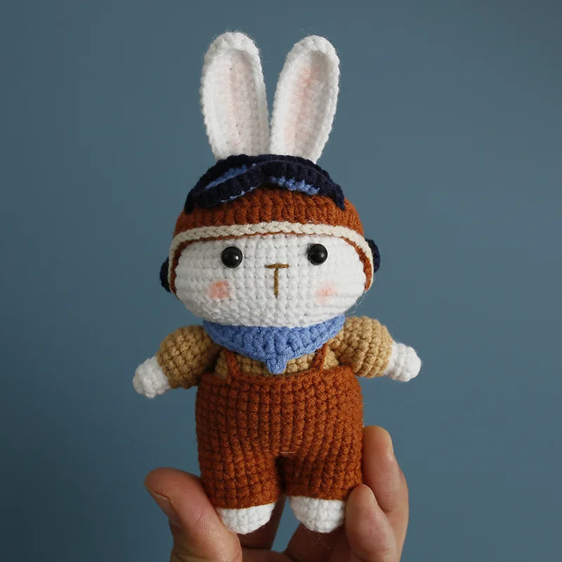Cute Mushroom Rabbit Crochet Keychain Bunny Bag Charm
