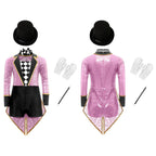 Girls Ringmaster Magician Costume Long Sleeve Leotard Circus Dress Halloween Lion Tamer Theme Carnival Party Fancy Dress Up