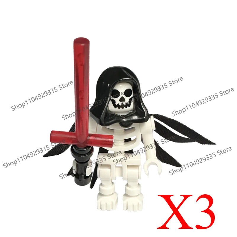 Halloween Scene Building Blocks Skeletons Ghosts Army King Assembled Charactesrs Figures DIY Accessories Bricks Toys Kids Gifts