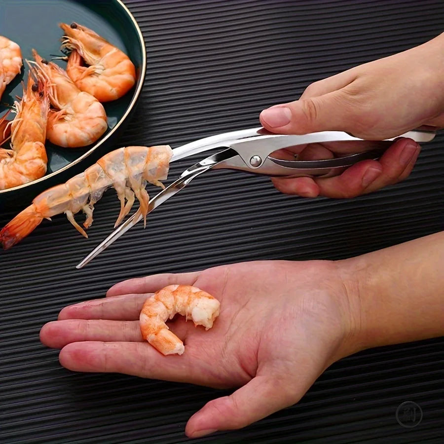 Stainless Steel Shrimp Deveiner – Ergonomic Fishbone Seafood Preparation Tool