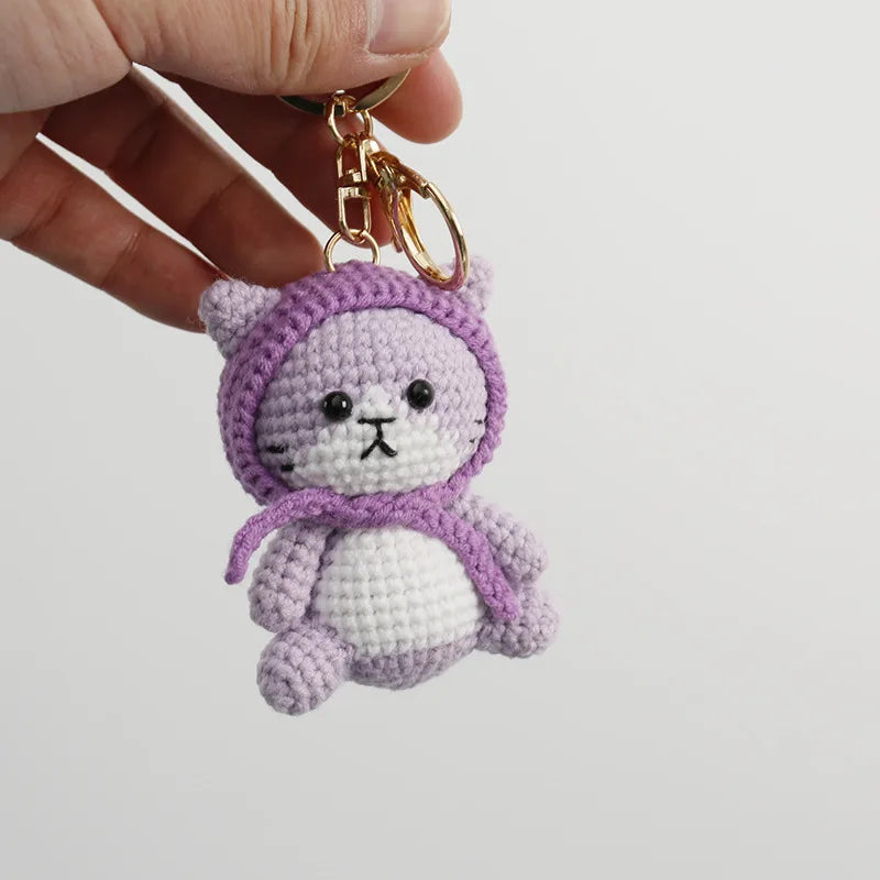 Exquisite Kitten Crochet Keychain Cute Cat Bag Charm