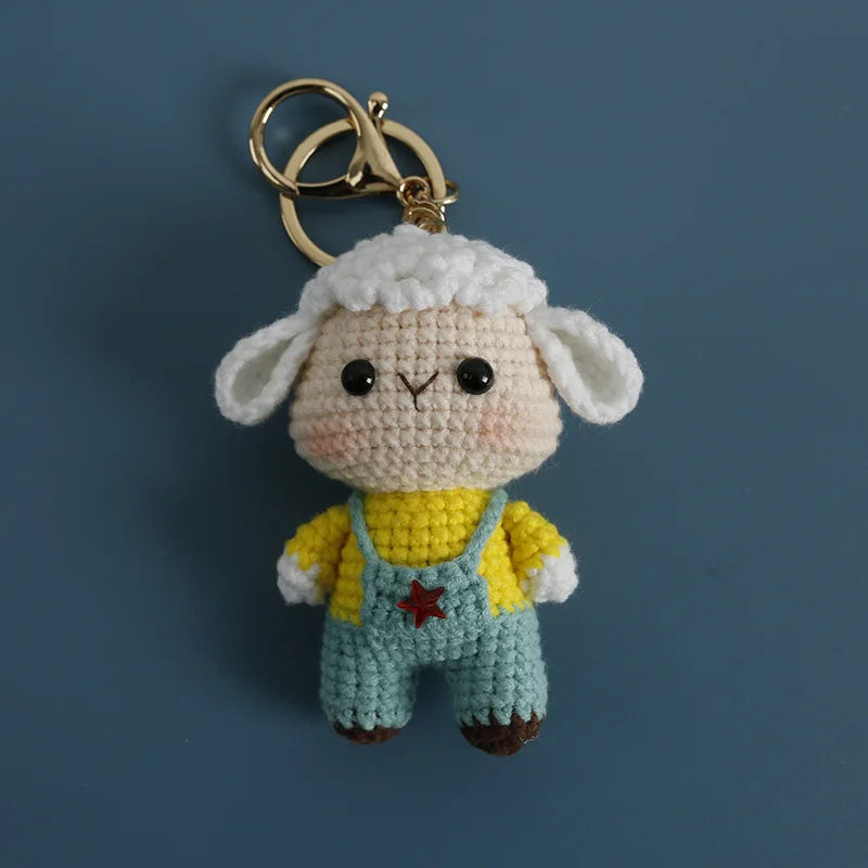 Cute Puppy Crochet Keychain Handmade Dog Bag Charm