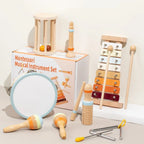 Baby Wooden Hand Bell Rattle Montessori Sensory Grasp & Teething Toy