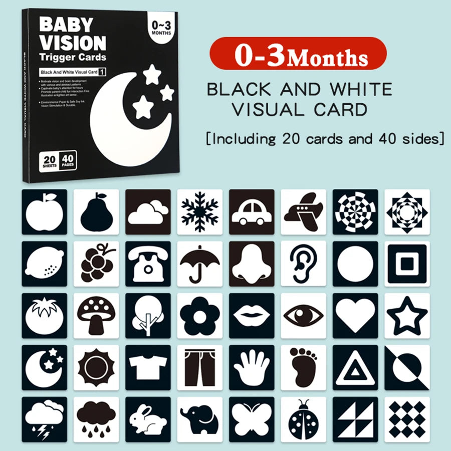Baby Visual Stimulation Montessori High Contrast Flash Cards
