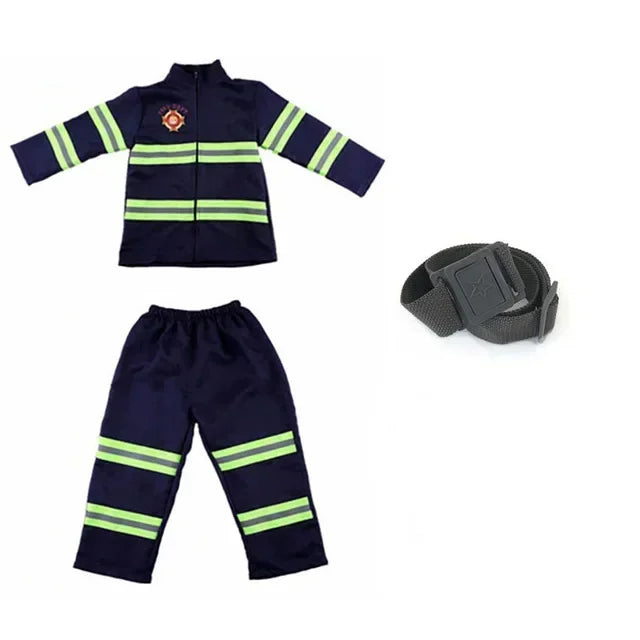 Kids Fireman Cosplay Costume Uniform – Role Play Outfit