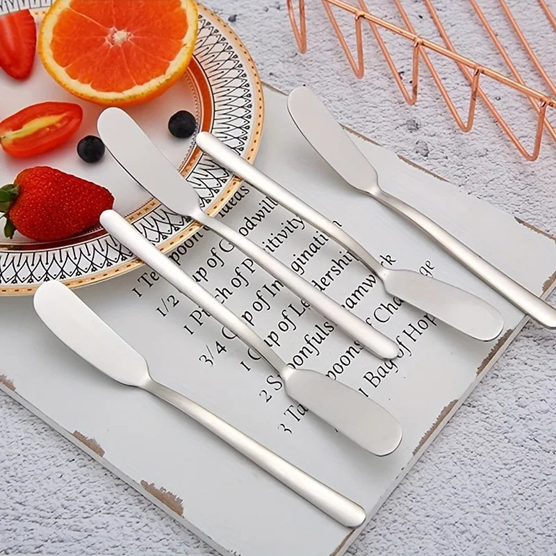 2-Piece Stainless Steel Butter Knife Set – Multifunction Cheese & Jam Spreader