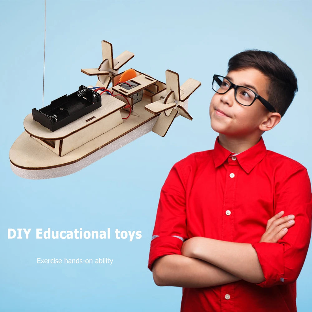 DIY STEM Science 3D Wooden Car & Boat Assembly Kit for Kids