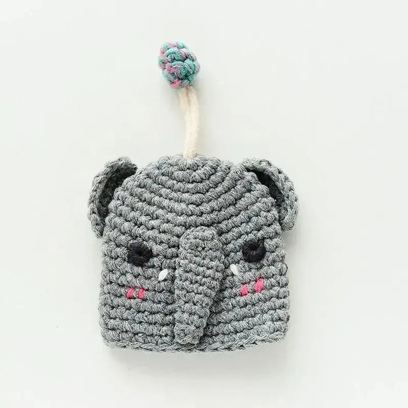 Cartoon Dog Key Case Handwoven Key Organizer Pouch