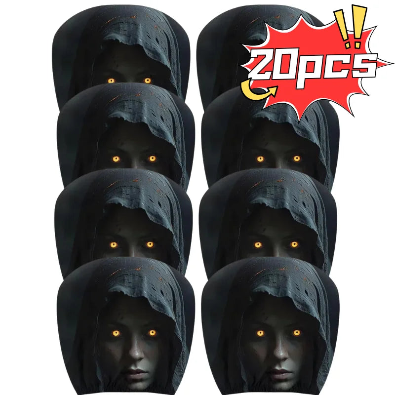 2/4pcs Halloween Scary Reaper Lady Print Car Headrest Covers Horror Style Vehicle Seat Head Cover Halloween Party Car Decoration
