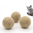 Handwoven Hemp Rope Cat Ball for Interactive Rolling and Scratching