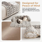 Pet Sofa Bed Mat with Side Bolsters Soft Fluffy Couch Protector Mat Anti-slip Dog Cat Bed Sleeping Cushion for Small Medium Pets