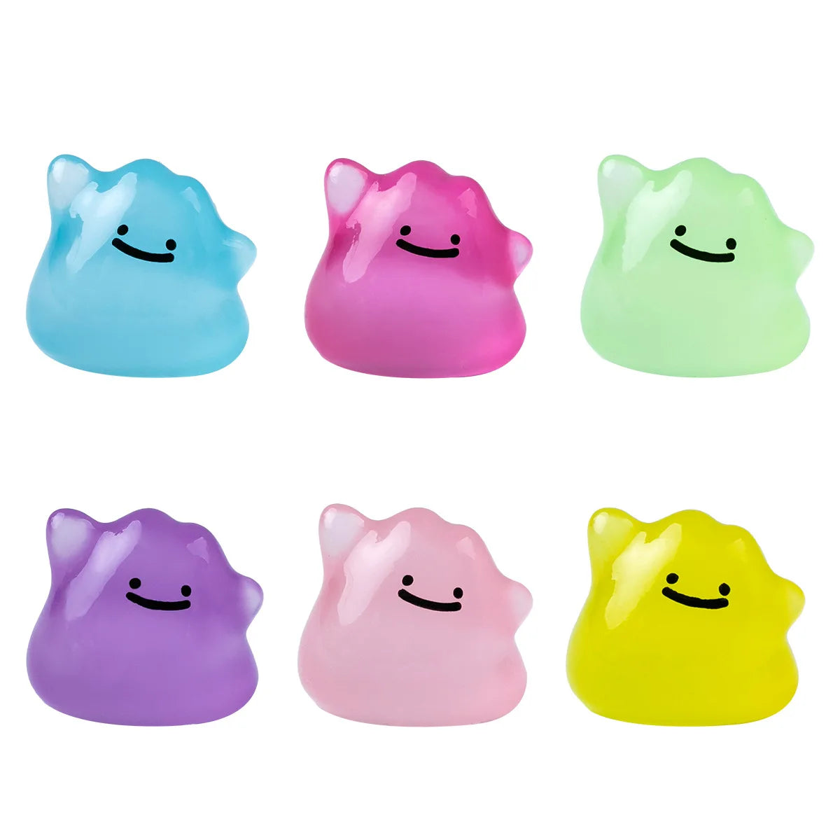 6Pcs/Set Pocket Monsters Anime Figure Kawaii Ditto In Disguise Change At Will 1.5cm PVC Adult Pokemon Model Dolls Toy Gift