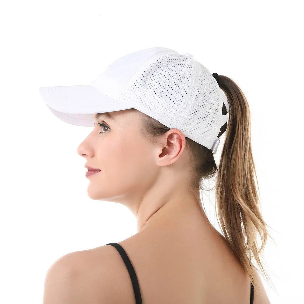 Women's Quick Dry Mesh Ponytail Baseball Cap for Outdoor Style