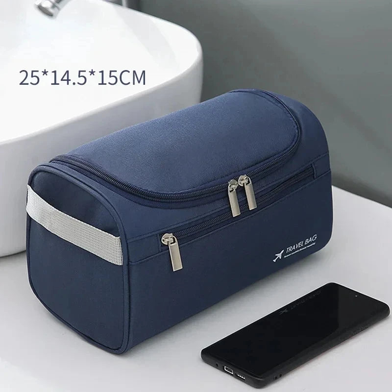 Leather Hanging Travel Toiletry Bag for Men & Women