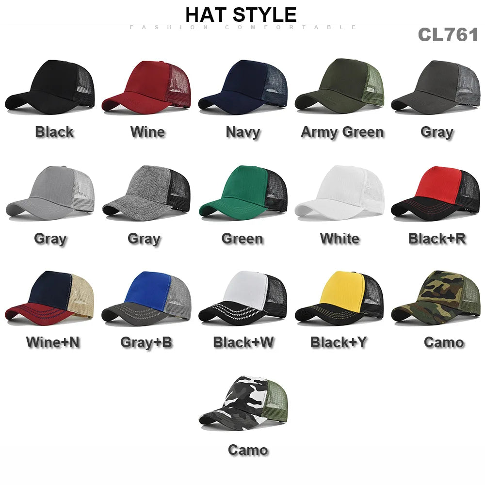 Custom Logo 5 Panel Mesh Baseball Cap for Outdoor Branding