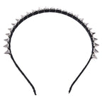 Silver Studded Punk Spike Metal Headband for Women