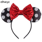 Embroidered Sequin Ears Bow Headband for Women & Girls