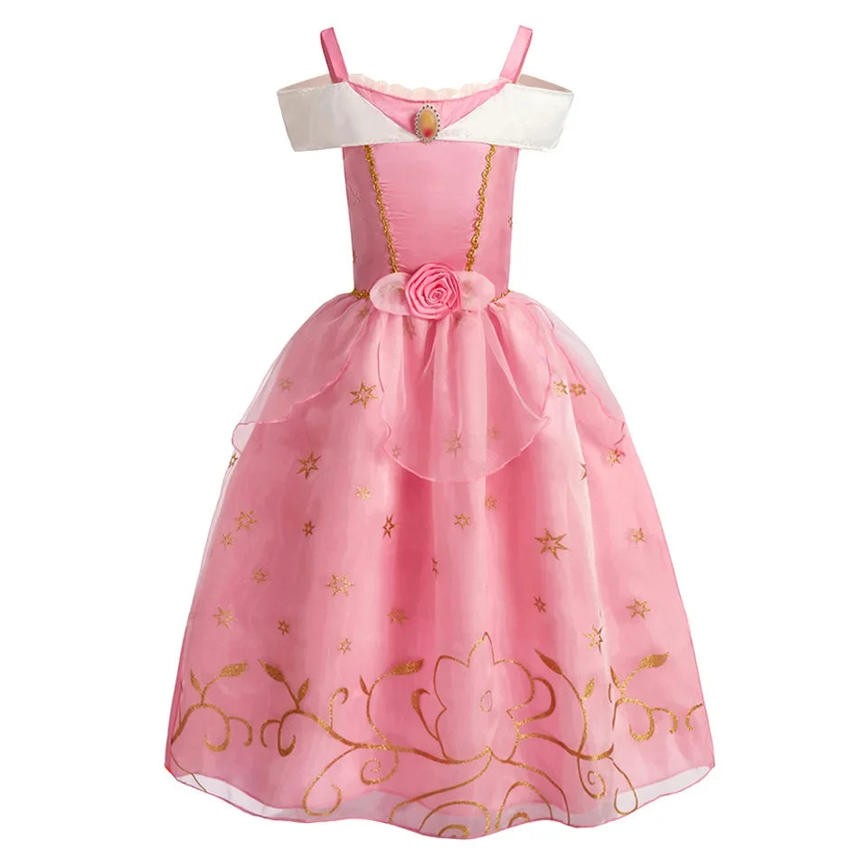 Girls Princess Costume Dress – Disney Inspired Cinderella, Snow White & Rapunzel