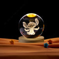 5cm Lilo and Stitch Disney Unique 3D Crystal Ball Lamp LED Luminous Crystal Ball Night Light Glass Birthday Gifts Toy
