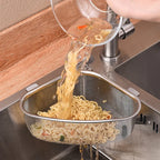 Stainless Steel Triangle Sink Drain Basket – Food Filter Organizer Rack