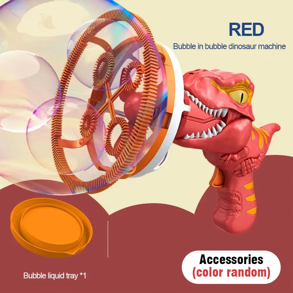 Dinosaur Electric Bubble Gun Automatic Bubble Machine for Kids