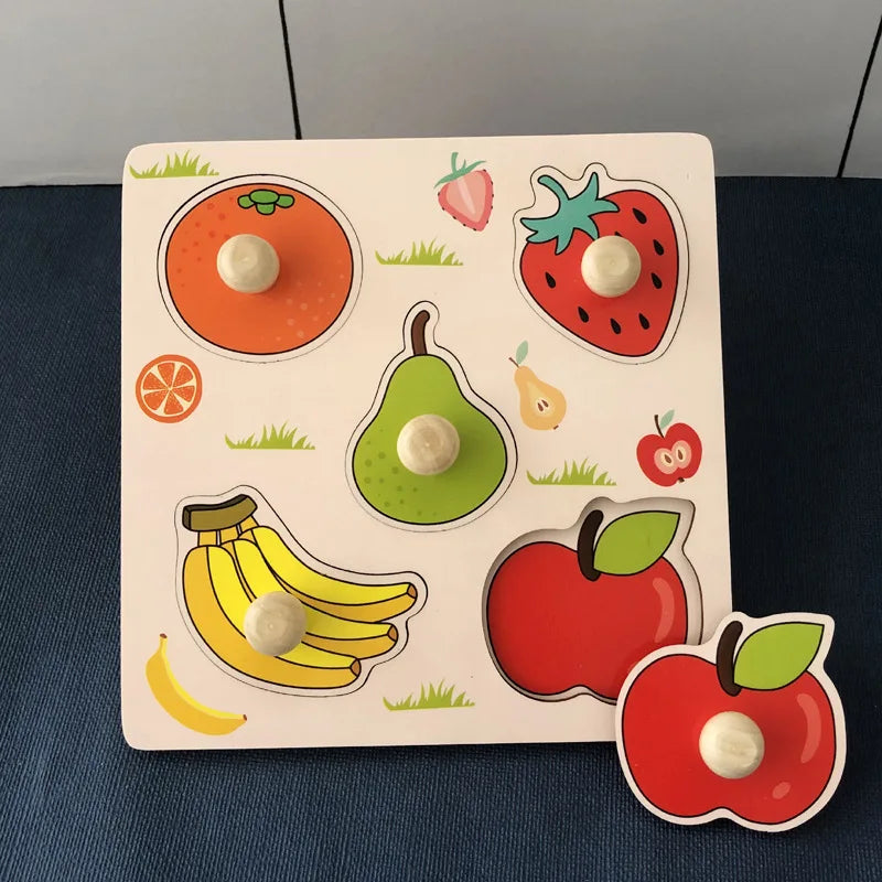 Montessori Wooden Color & Shape Matching Building Blocks