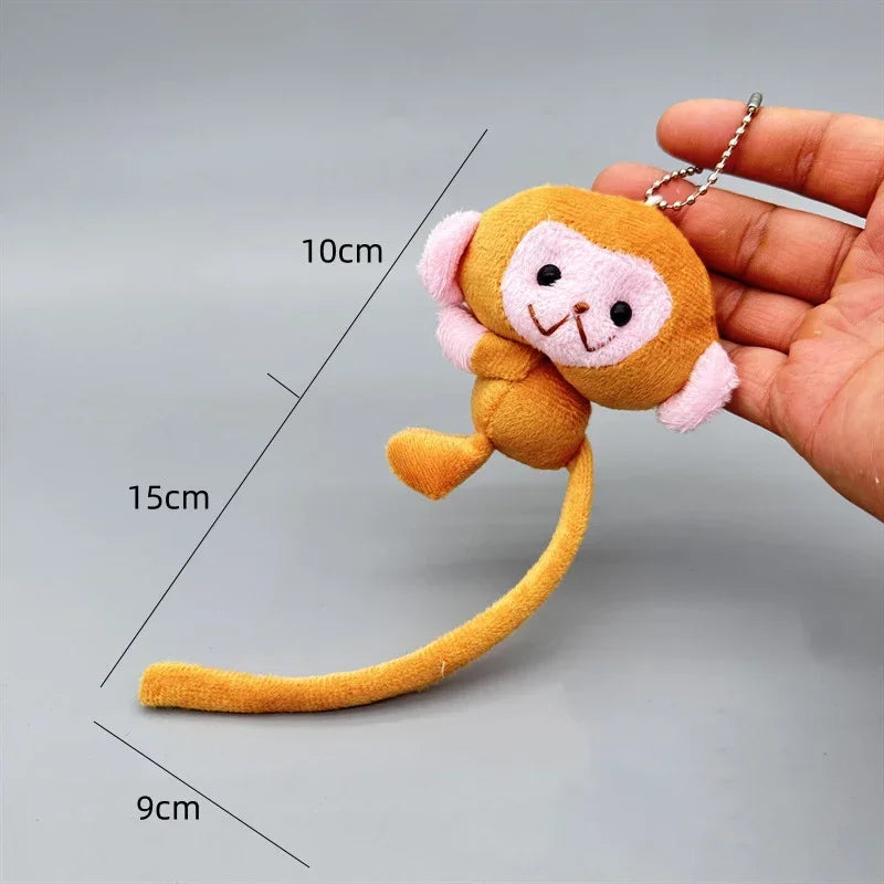 Long Tailed Monkey Plush Keychain Cute Bag Charm