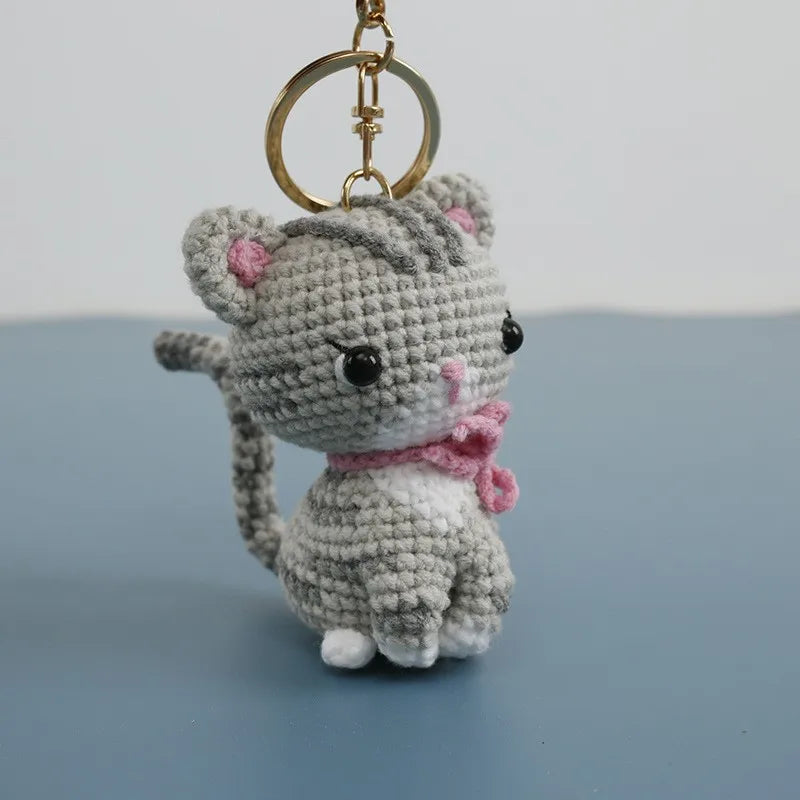 Exquisite Kitten Crochet Keychain Cute Cat Bag Charm
