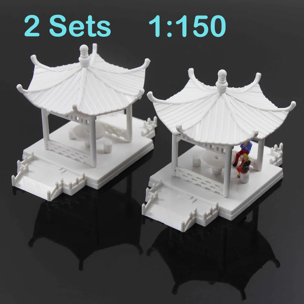 Chinese Pavilion Miniature Railway Model Kit – 2 Piece Set