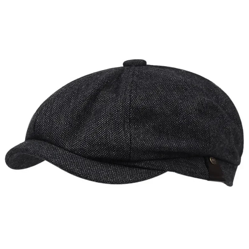 Retro Newsboy Octagonal Beret Cap for Classic Casual Style